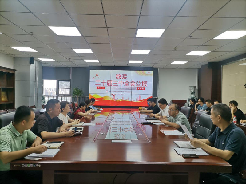 國鑫擔(dān)保傳達(dá)學(xué)習(xí)黨的二十屆三中全會(huì)精神