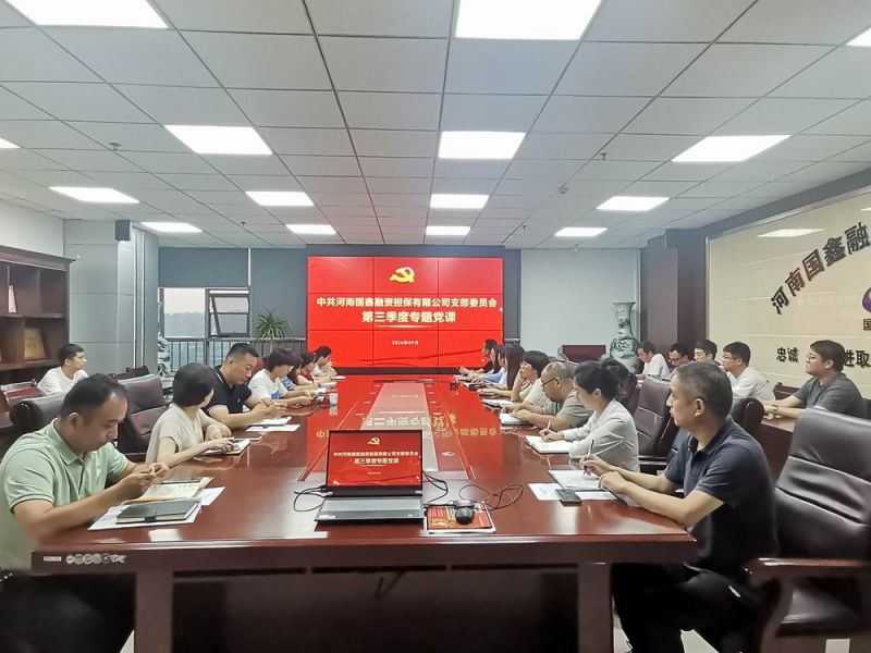 國鑫擔(dān)保黨支部書記高曉帆講授專題黨課